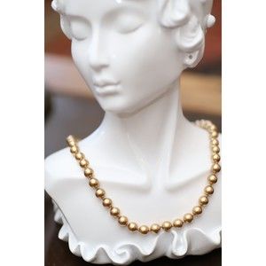 1950s Champagne Glass Pearl Necklace with Box Clasp